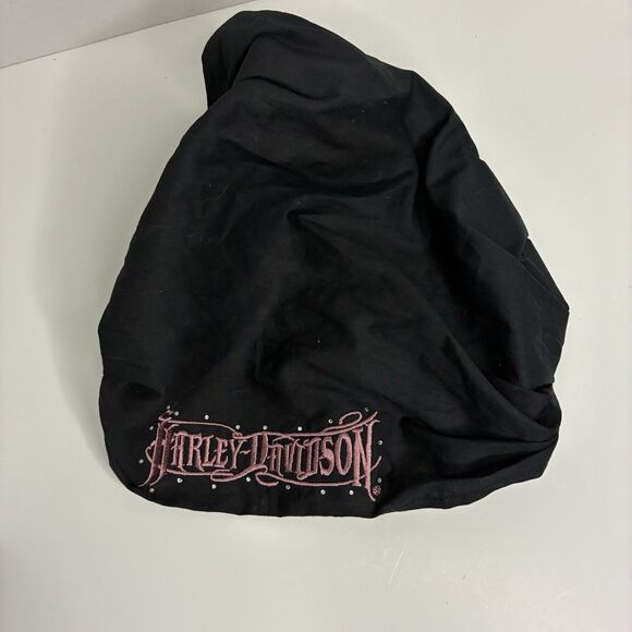 Harley-Davidson Women’s Black Headwrap Pink Logo Rhinestone Accents NWT - Picture 5 of 7